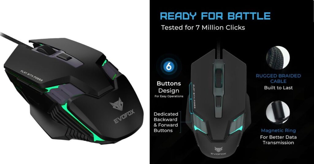 EvoFox Spectre wired office mouse under 500 with 3600 DPI sensor