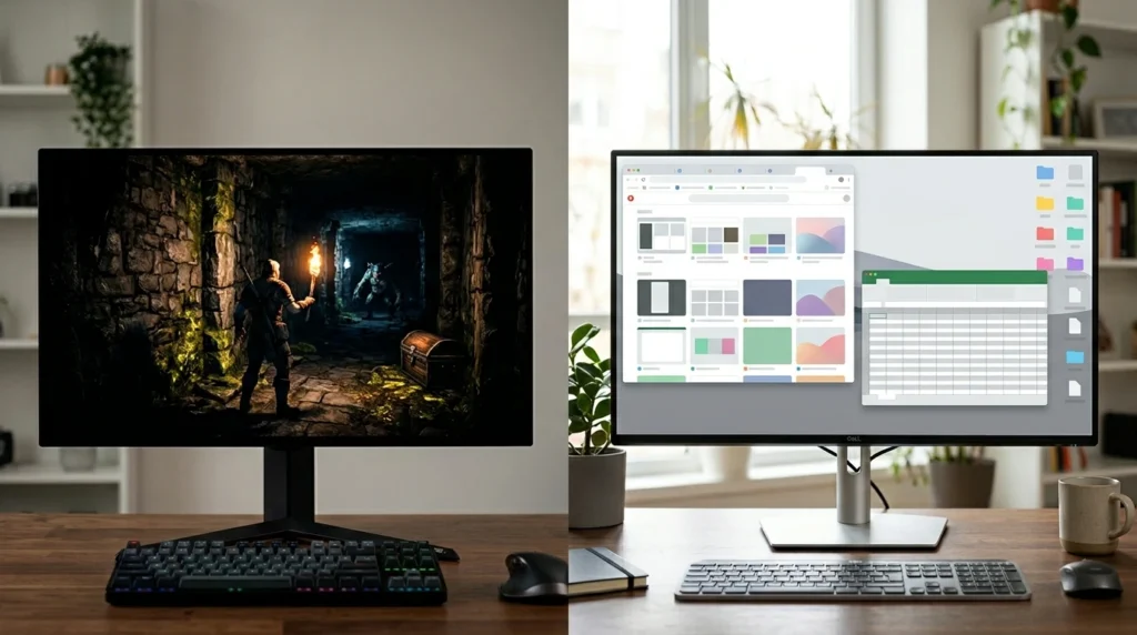 4K gaming monitor comparison chart 2026 — price, panel, refresh rate, best use