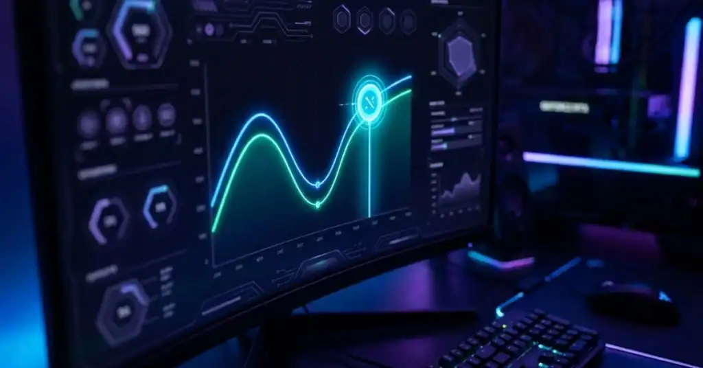 GPU undervolting voltage frequency curve showing reduced voltage point to lower gaming PC temperatures