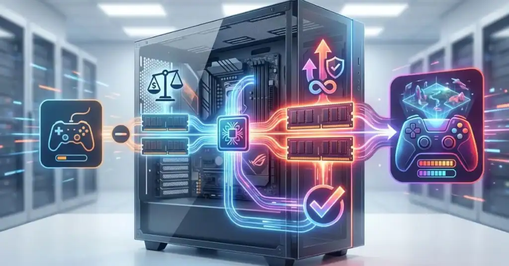 Quick answer visual for choosing 16GB or 32GB RAM for gaming