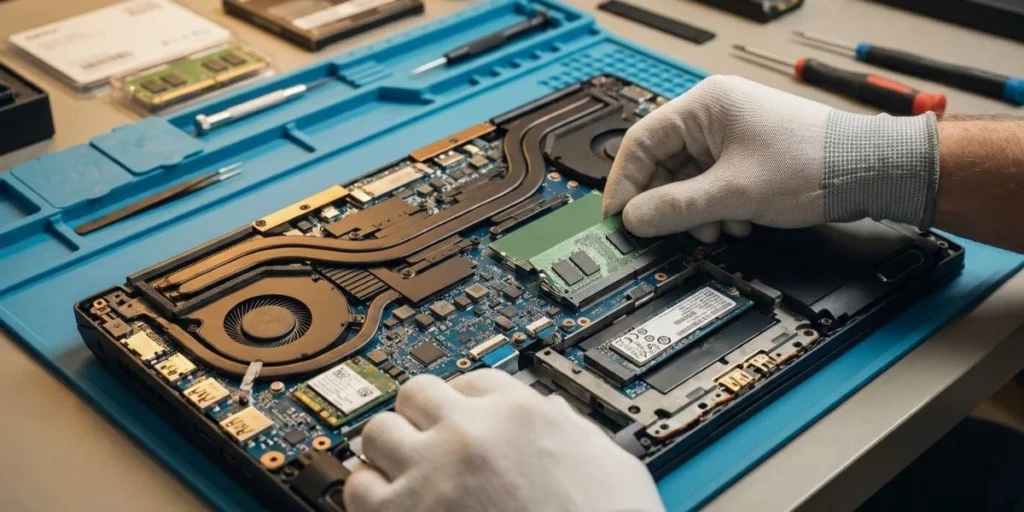 Gaming laptop RAM and SSD upgrade process