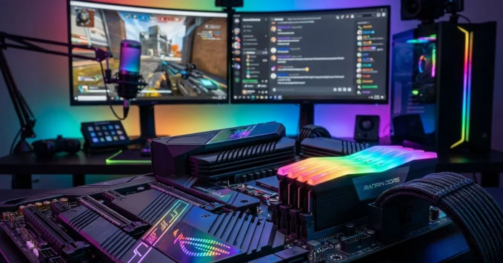 32GB RGB DDR4 gaming memory kit for streaming and multitasking