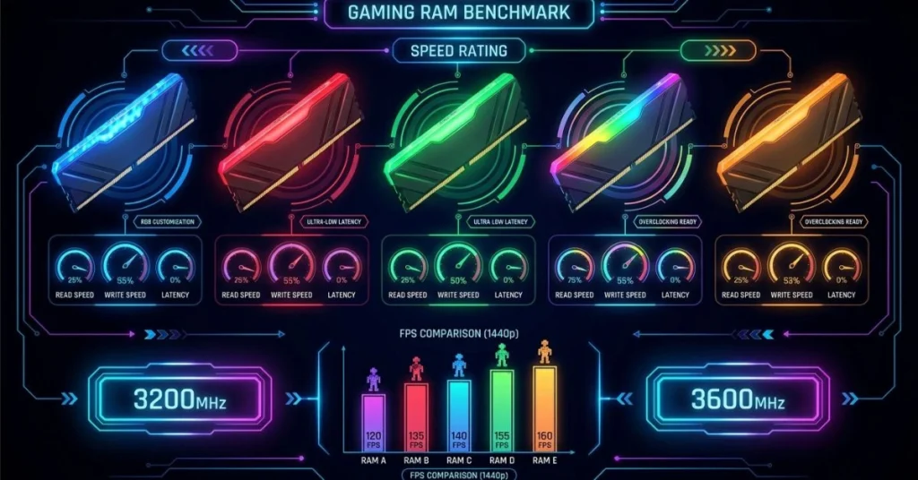 DDR4 RAM speed latency and gaming performance comparison chart